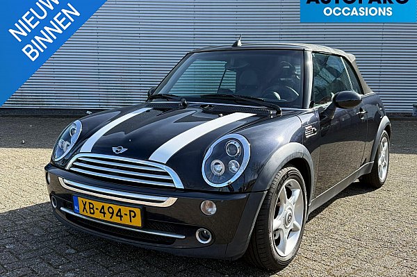 MINI Cabrio 1.6 Cooper , CABRIO ELEKTRISCH DAK, GOED WERKEND, AIRCO, HALF LEDER, STOELVERWARMING, ELECTRISCHE SPIEGELS, GOED ONDERHOUDEN, BOEKJES AANWEZIG.