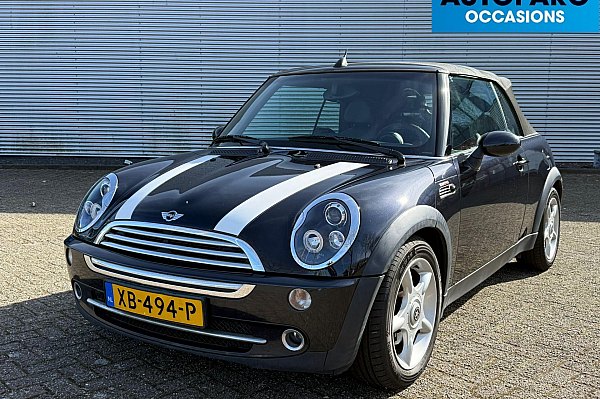 MINI Cabrio 1.6 Cooper , CABRIO ELEKTRISCH DAK, BLACK EDITION, GOED WERKEND, AIRCO, HALF LEDER, STOELVERWARMING, ELECTRISCHE SPIEGELS, GOED ONDERHOUDEN, BOEKJES AANWEZIG.